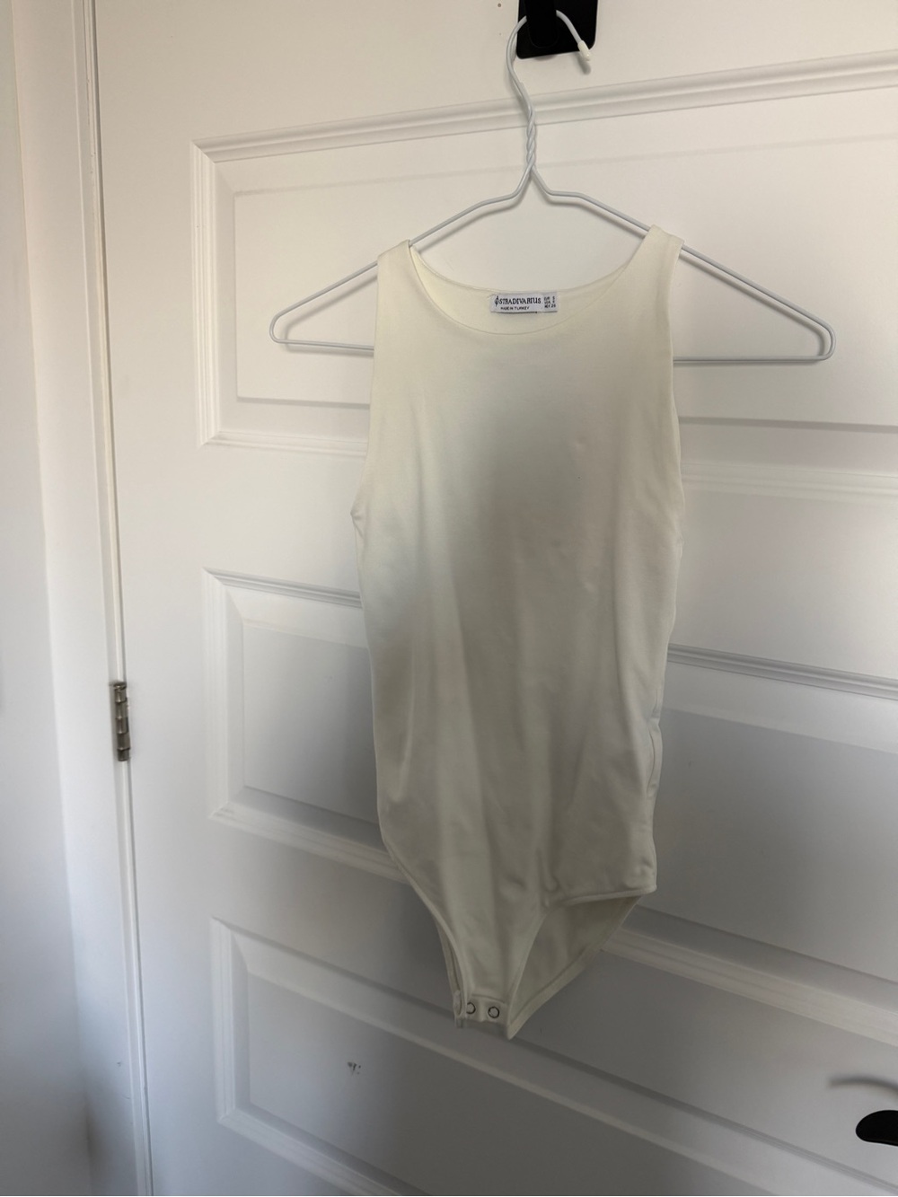 stradivarius Cream Sleeveless Bodysuit